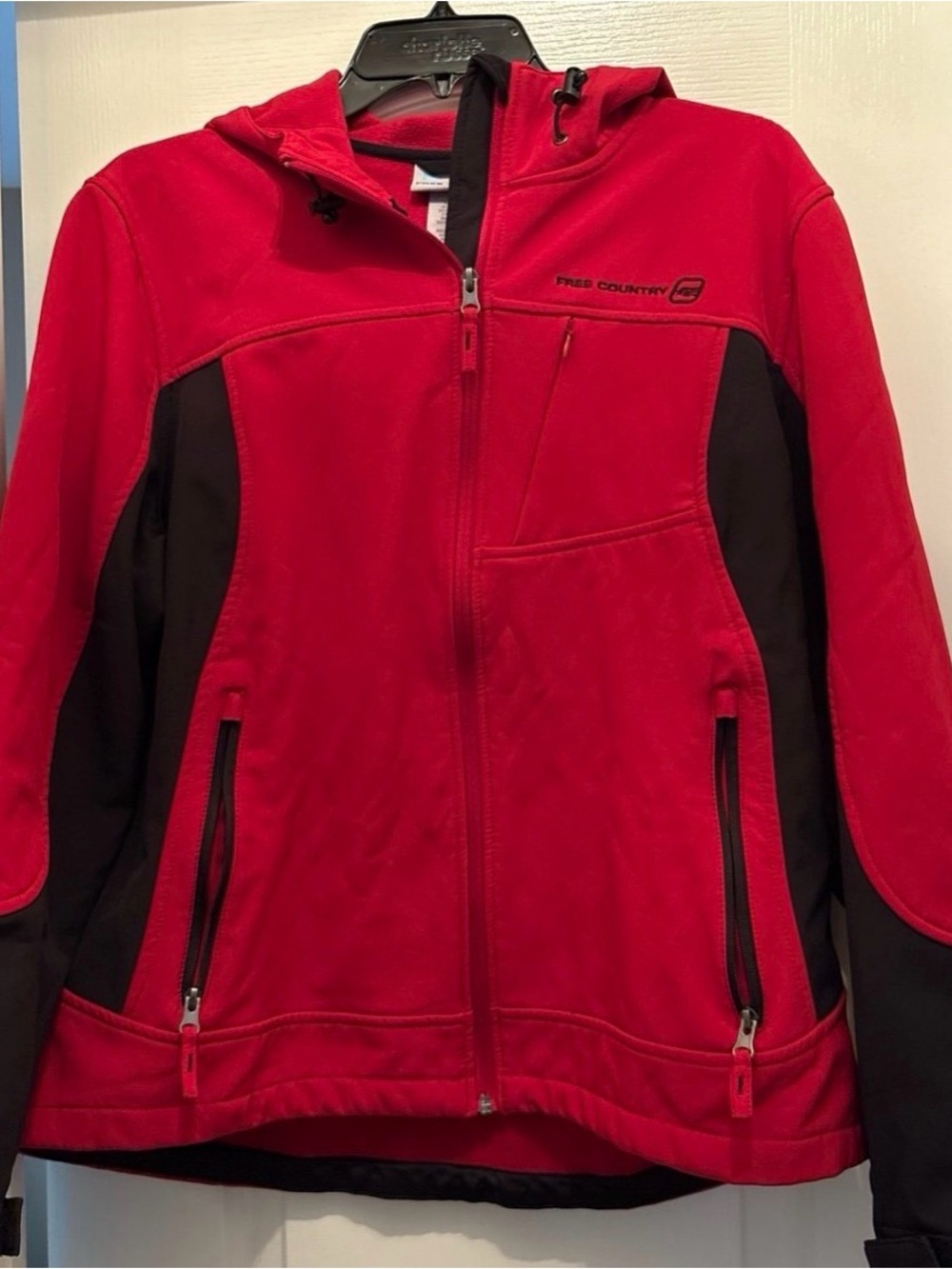 Free Country Red and Black Hooded Utility Jacket